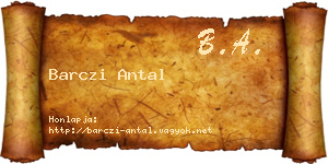 Barczi Antal névjegykártya