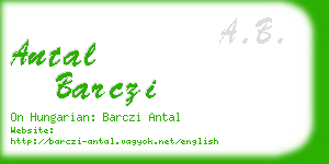 antal barczi business card